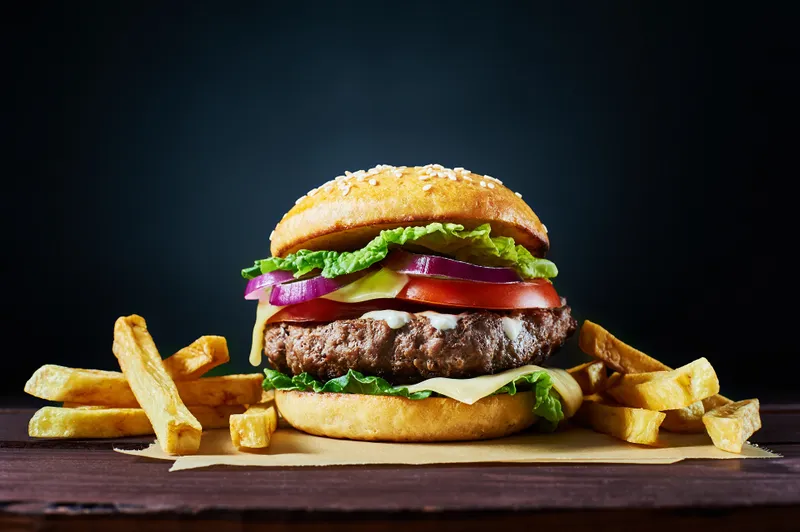 Cheese Burger With Fries