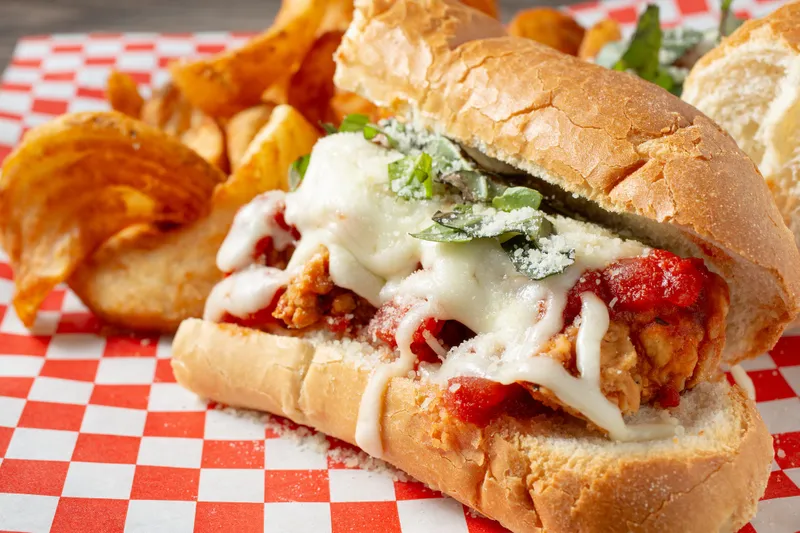Chicken Parmesan Sandwich With Fries