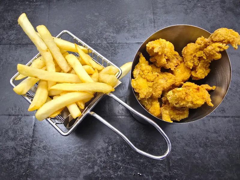 Popcorn Chicken with Fries