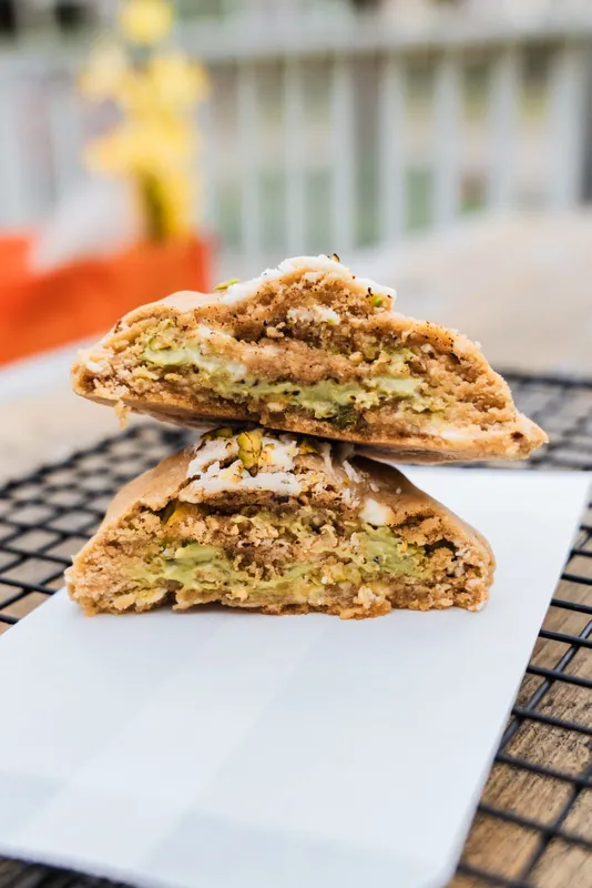 pistachio stuffed monster cookie