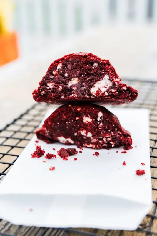 Red velvet monster cookie
