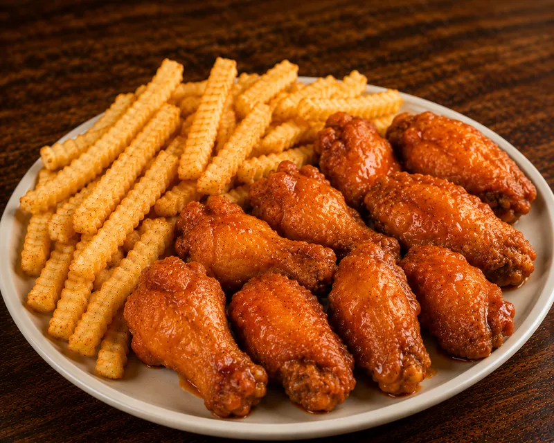 8 Wings with Fries