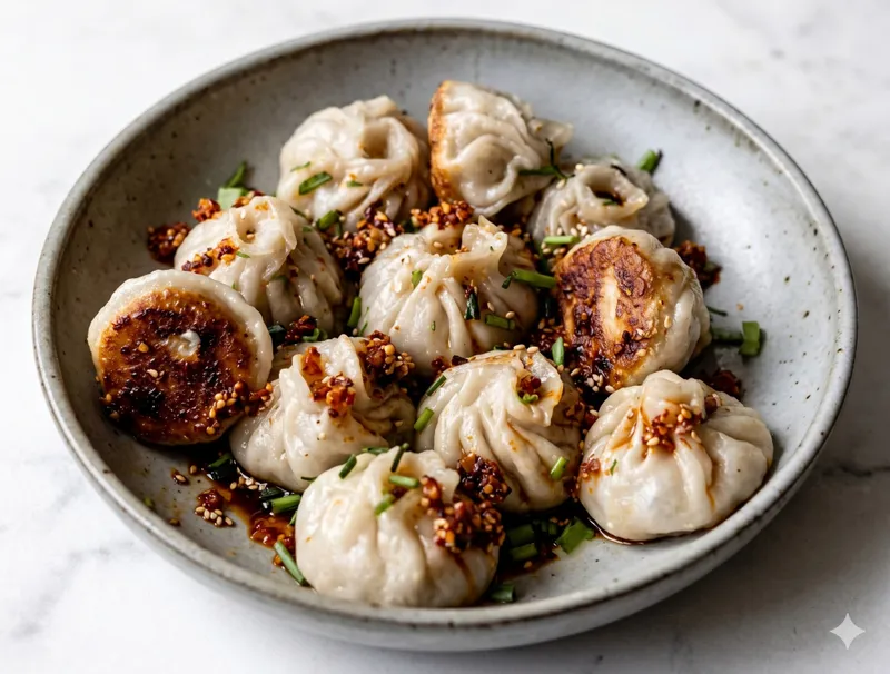 Pan-Seared Dumplings (Chicken Or Veg)