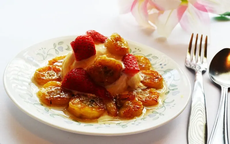 Fried Banana With Honey
