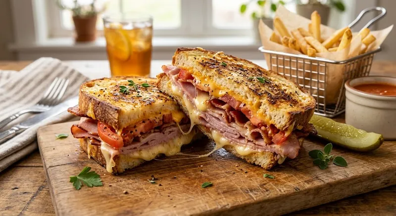 Grilled Cheese With Meat & Tom