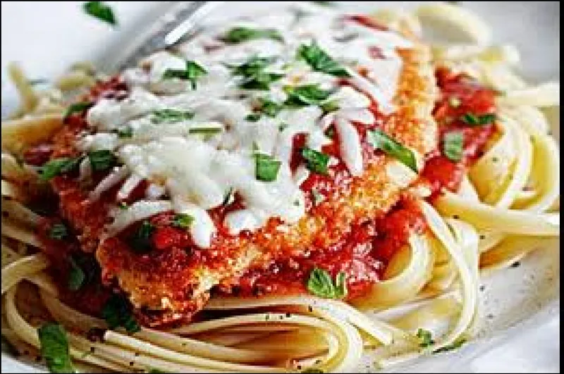 Chicken Parmesan With Pasta Plate