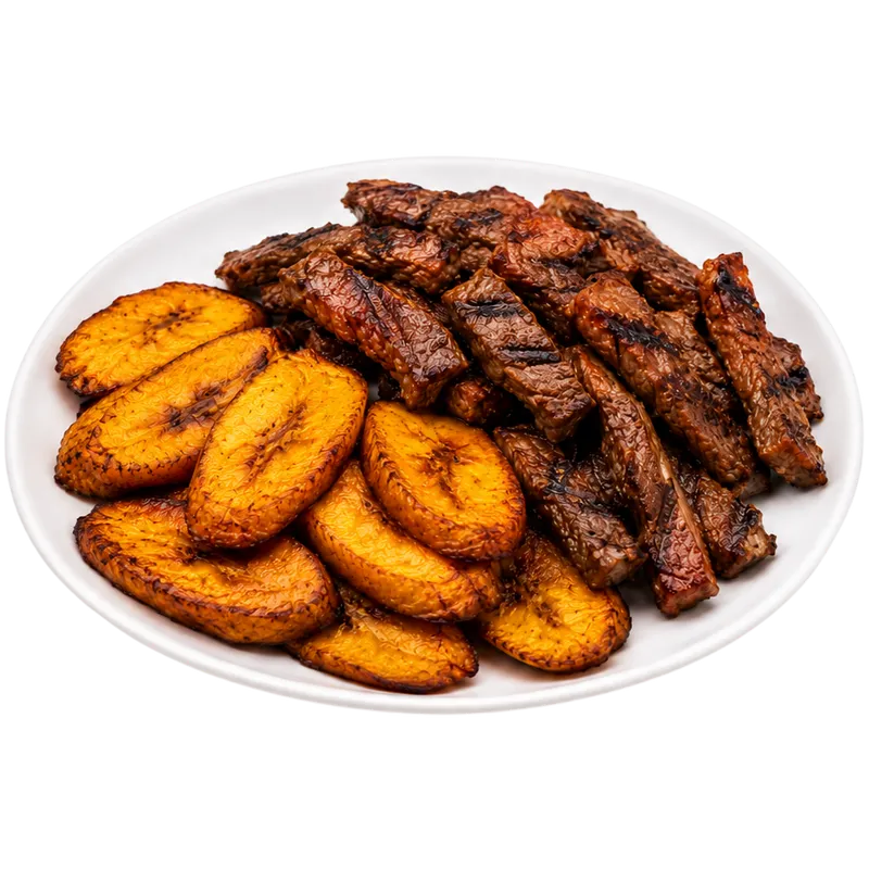 Tajadas Con Carne Asada