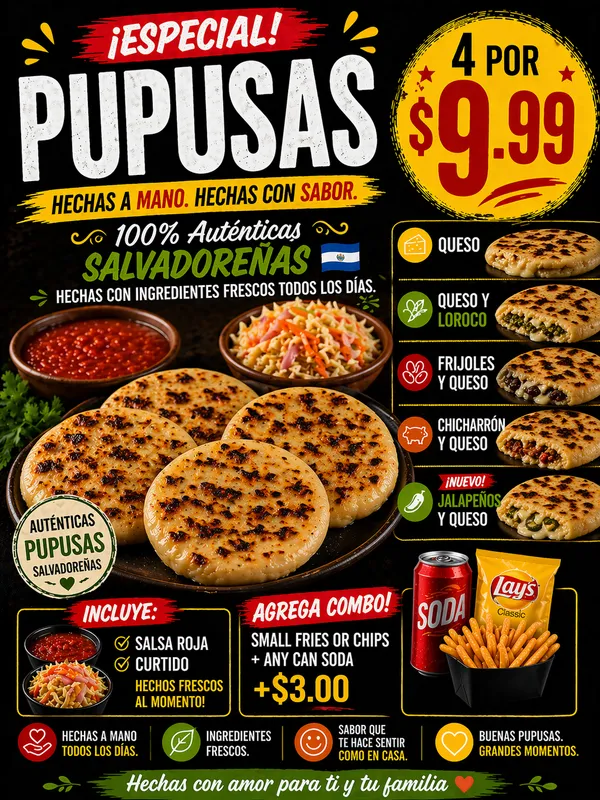 4 Pupusas Especial