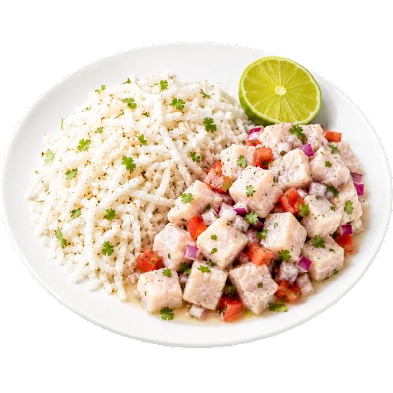 7. Coco con Ceviche de Pescado / Coconut With Fish Ceviche