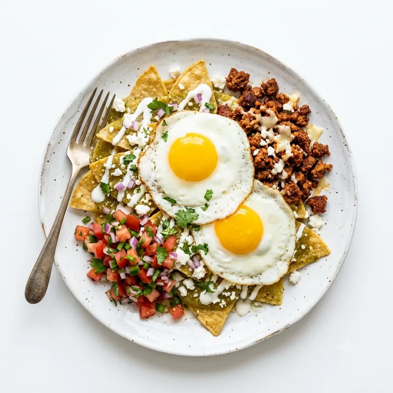 Chilaquiles, Pico De Gallo, Chorizo, Egg and Cheese Plate