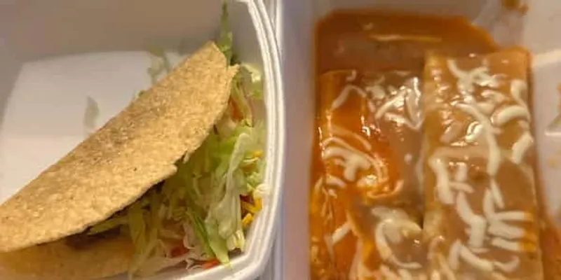 44. 1 Beef Taco, 1 Cheese Enchilada, And 1 Beef Burrito