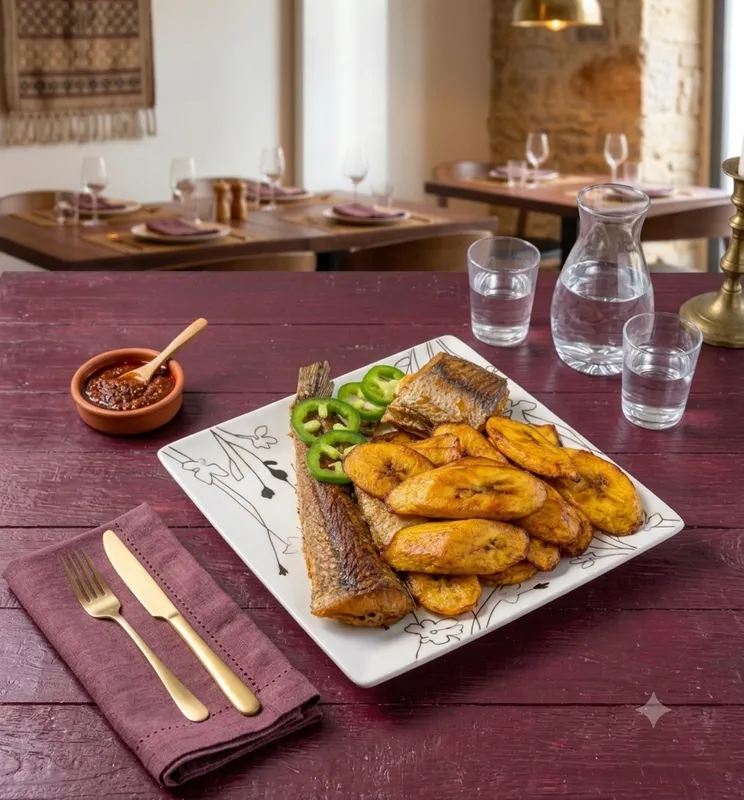 Whitening Fish With Fried Plantain