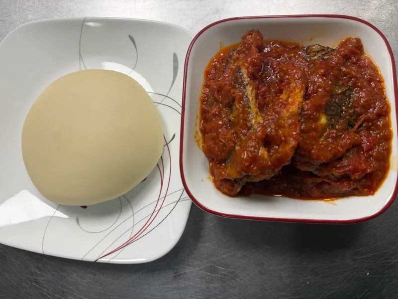 Tilapia Fish Gravy with Fufu