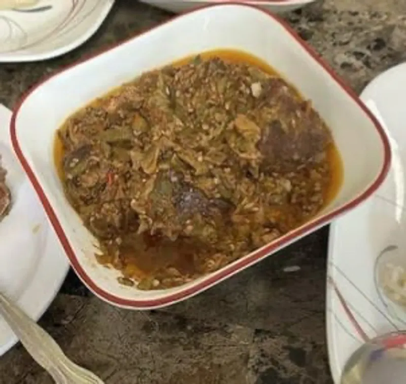 Fried Okra Soup with Fufu