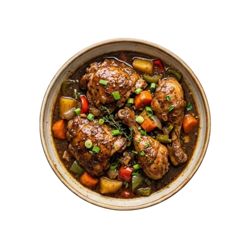 Brown Stew Chicken Dinner