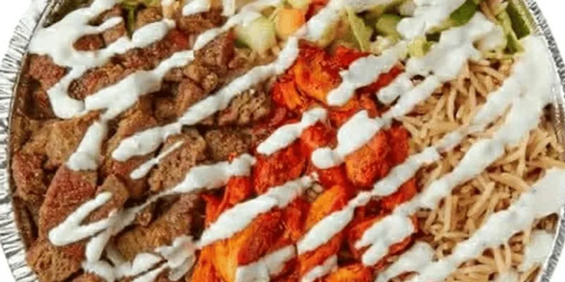 Mix Lamb & Chicken Gyros Over Rice