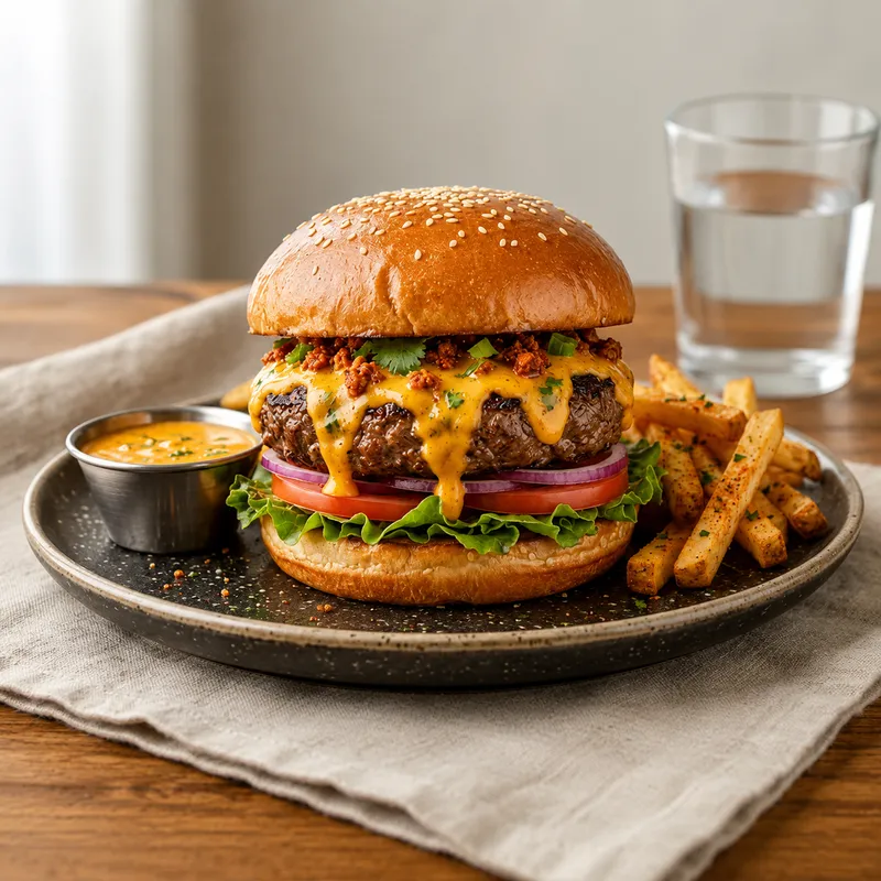 Chori Queso Burger Or Fries