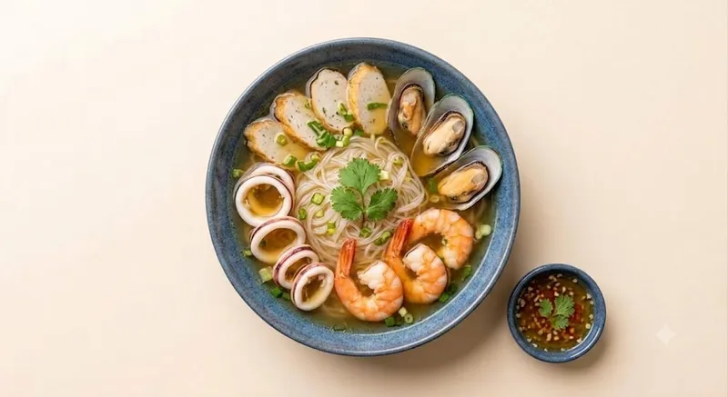 Hu Tieu Do Bien - Rice Noodle Soup With Seafood