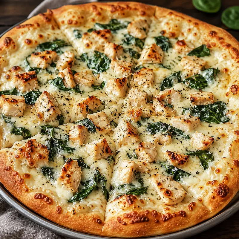 Extra Large 16" Alfredo Chicken with Spinach Pizza