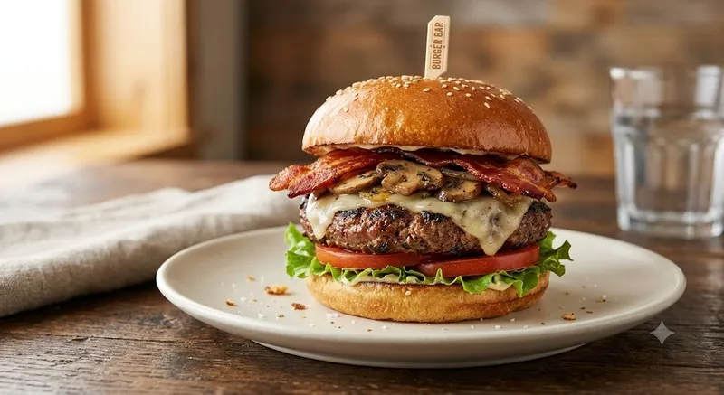 Mushroom Swiss Bacon Burger