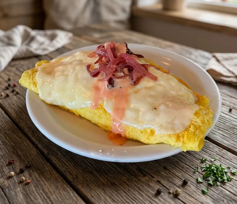 Grilled Cheese Pastrami Omelet