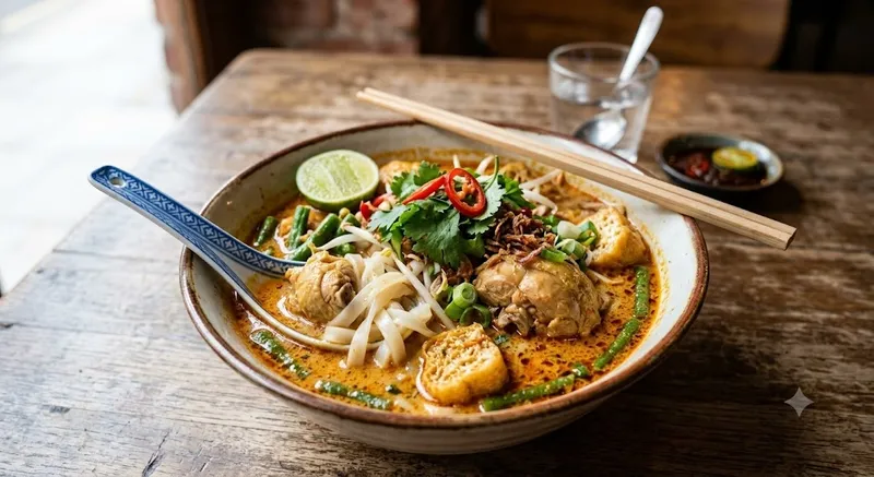 S7. Curry Chicken Rice Noodle Soup