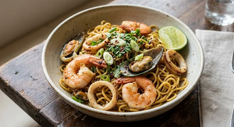 N5. Seafood Garlic Egg Noodles