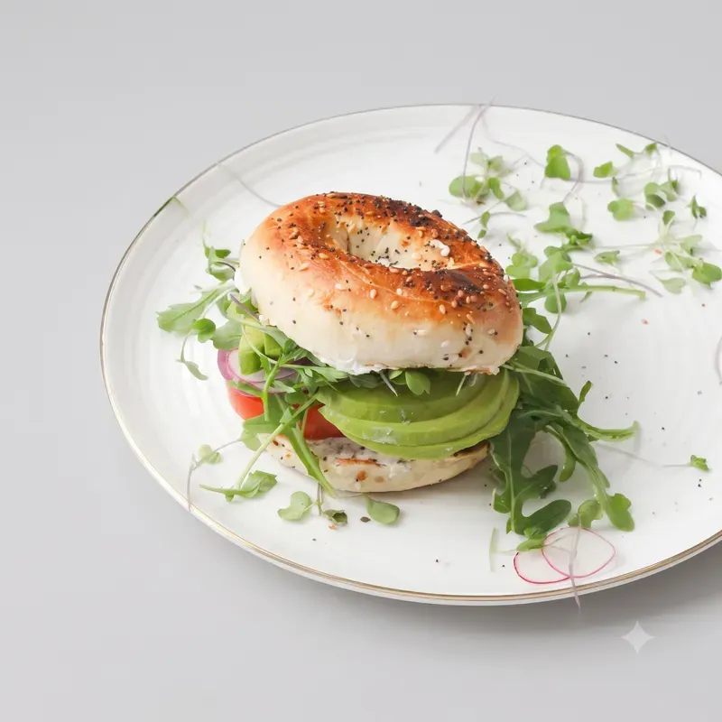 Bagel With Light Veggie