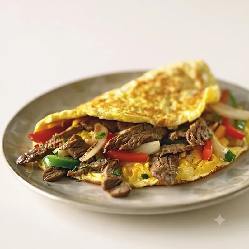 Philly Cheesesteak Omelet