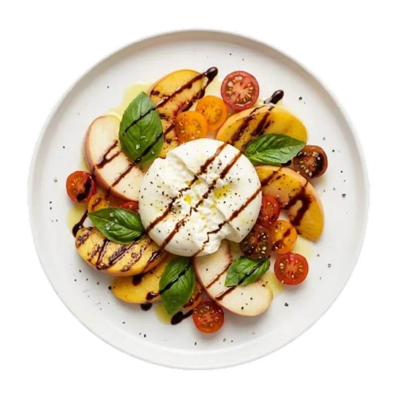 Peach And Burrata Caprese