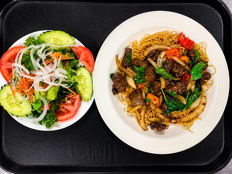 95. Shaken Beef With Garlic Noodles