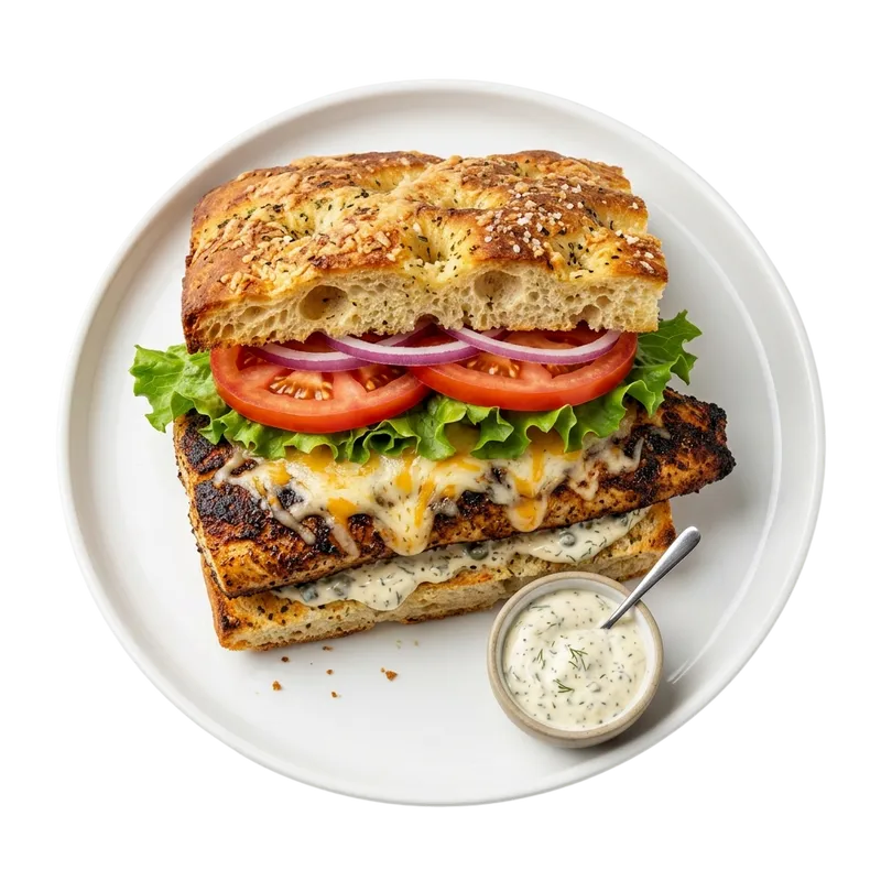 Blackened Mahi Mahi Focaccia Sandwich