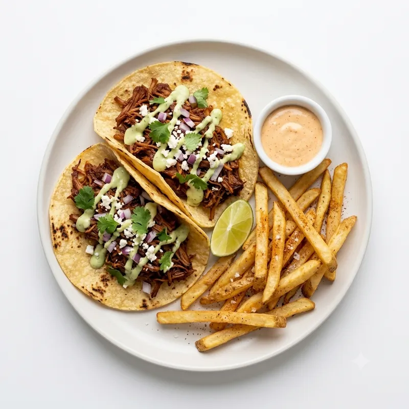 Jackfruit Tacos With Fries