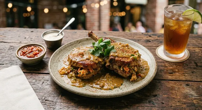 Bayou Stuffed Pork Chops