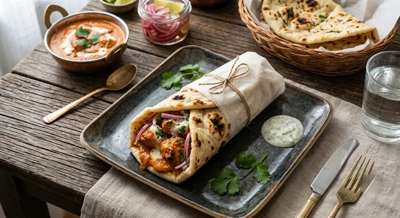 Butter Chicken Naan Wrap