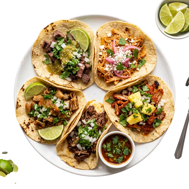 Plato De 5 Tacos / 5 Tacos Plate