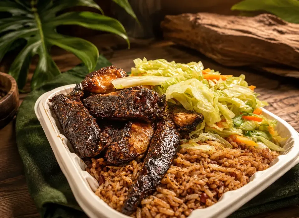 Our kitchen team preparing fresh dishes at Rite Yah Suh Jamaican Vibez LLC - Demo