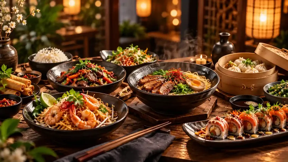 Our kitchen team preparing fresh dishes at Flaming Buffet