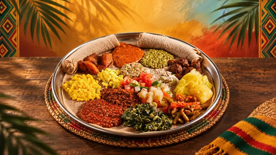 Our kitchen team preparing fresh dishes at Sodere Ethiopian Restaurant - Demo