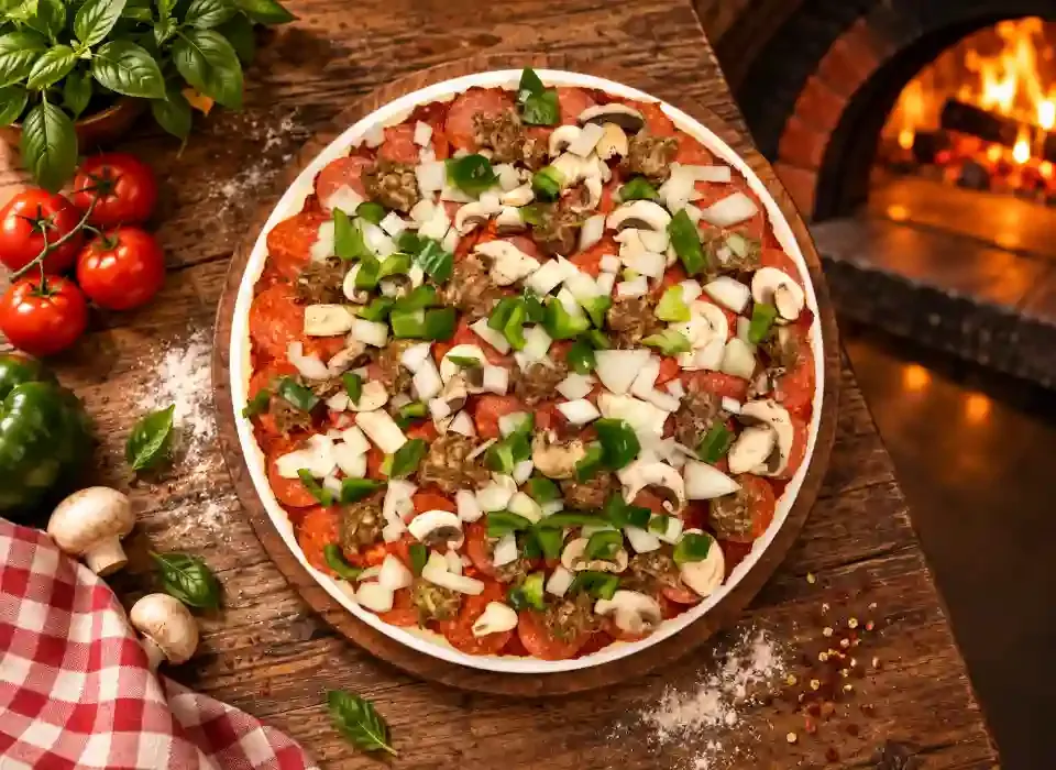 Our kitchen team preparing fresh dishes at Village Pizza - Demo