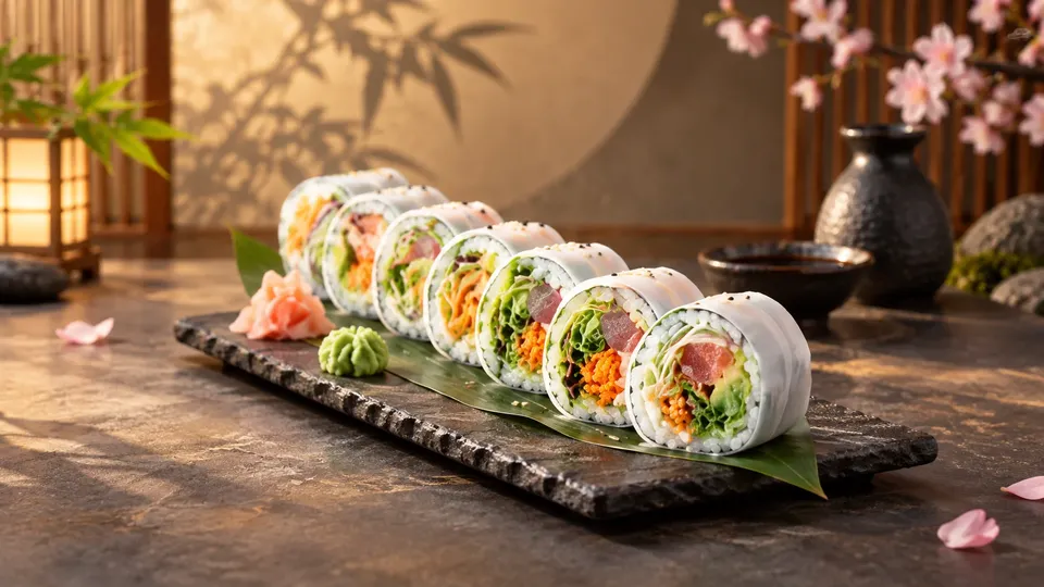 Our kitchen team preparing fresh dishes at Sushi Go! - Demo