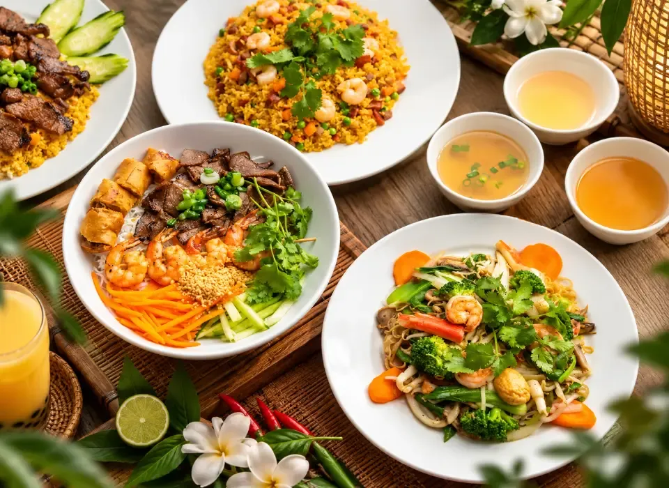 Our kitchen team preparing fresh dishes at PHO REAL - Demo