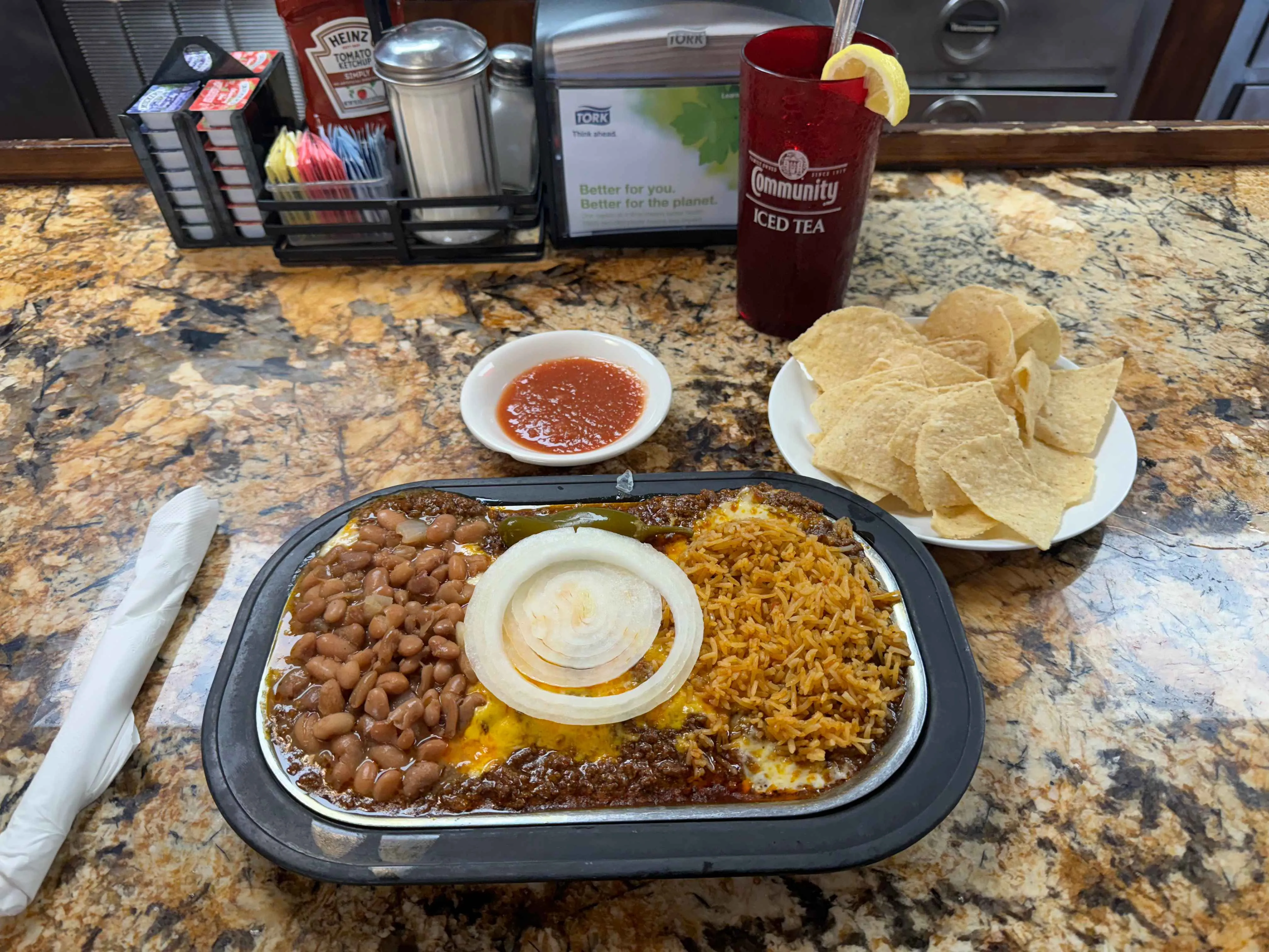 Close-up of popular American favorites for Dallas takeaway and online orders.