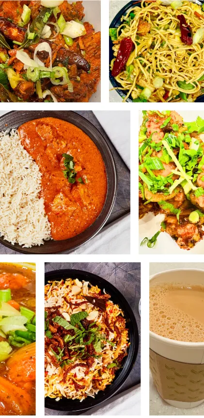 Banner Image of food from a highly rated restaurant with express delivery.