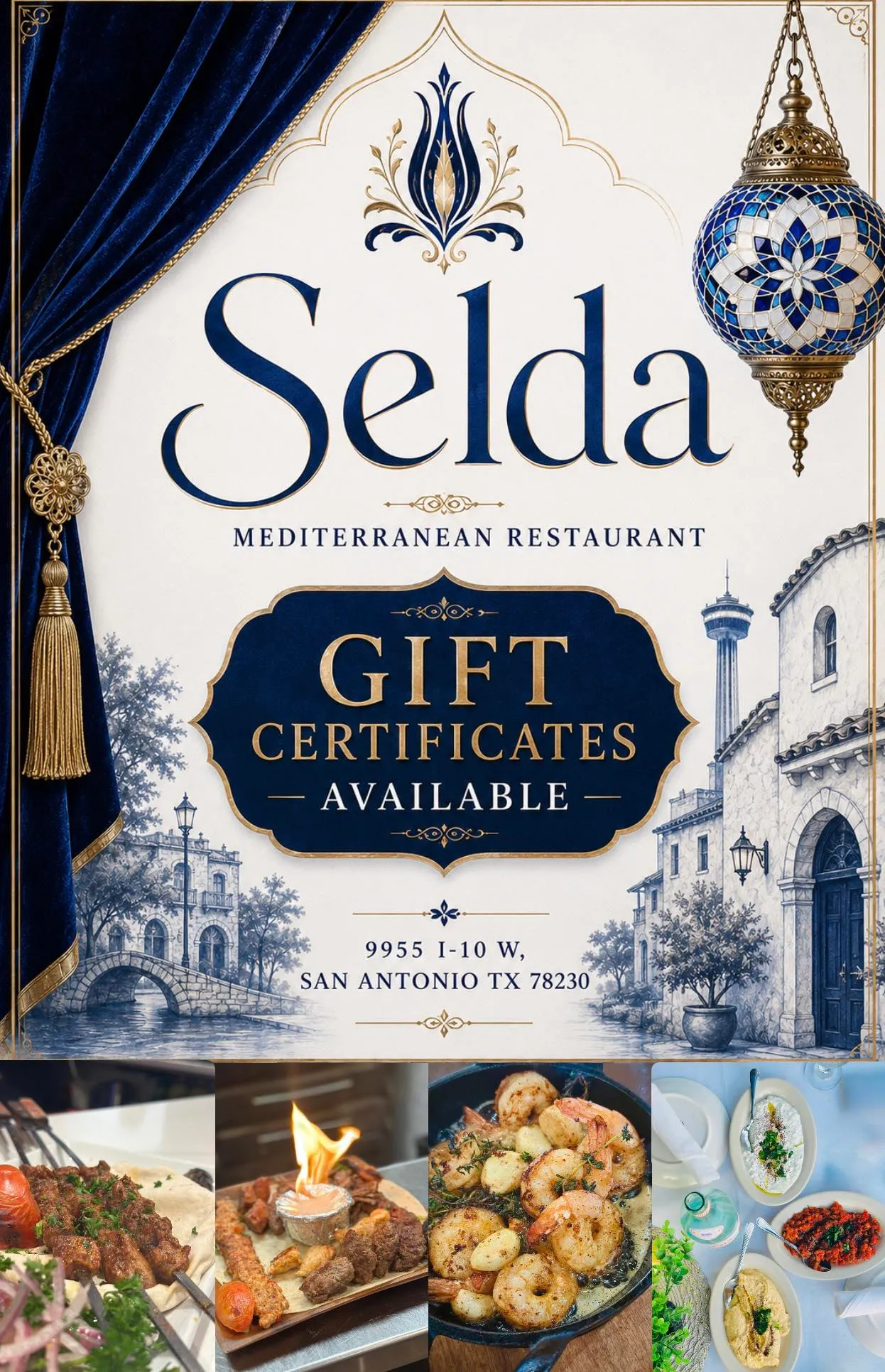Gourmet Mediterranean menu highlights from the top-rated Selda Mediterranean.