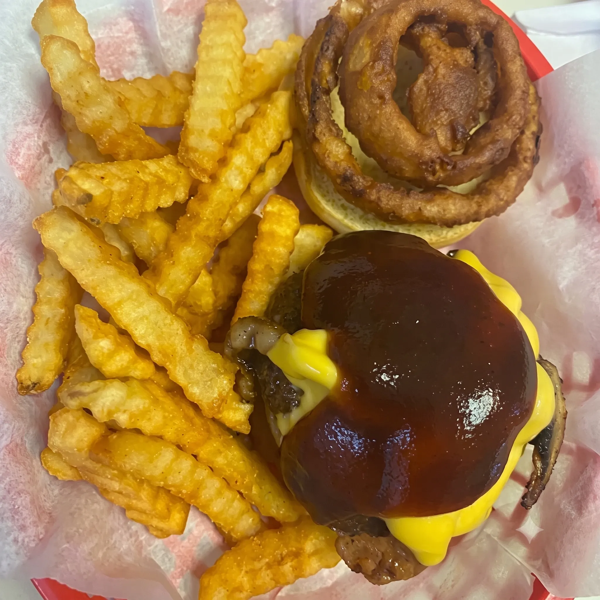 American,Burgers favorites prepared for easy online ordering and pickup.