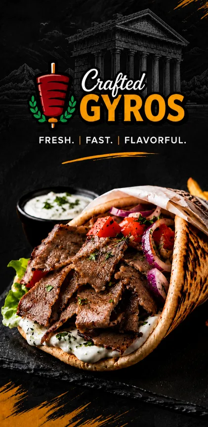 Easy Greek,Mediterranean,Middle Eastern online ordering - Flavorful Greek,Mediterranean,Middle Eastern favorites from Crafted Gyros.