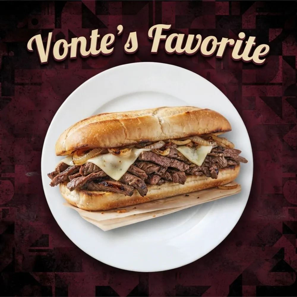 Authentic American dishes from the top-rated Vonte’s Philly Cheesesteaks kitchen in Fort Worth.