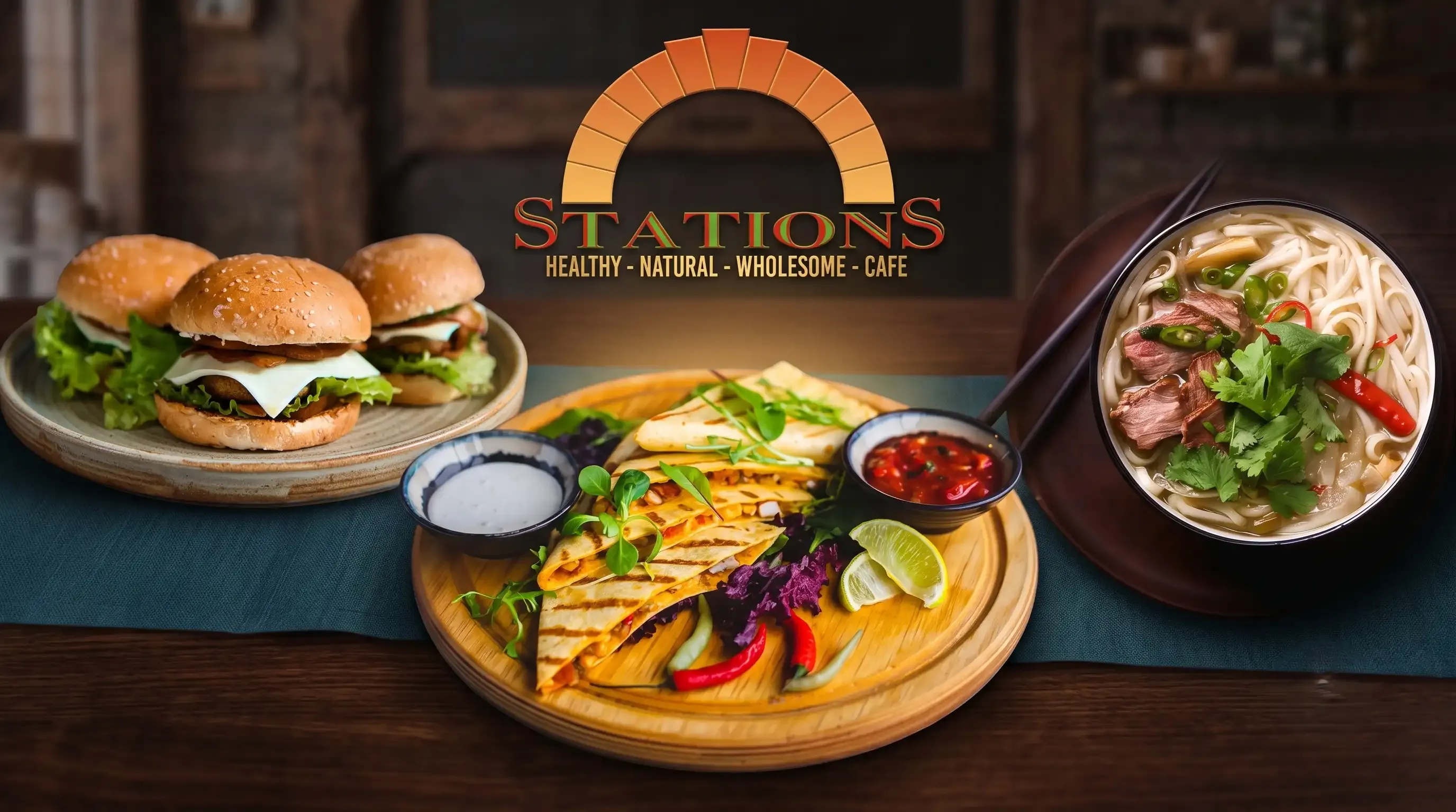 American,Asian,Burgers,Sandwiches,Vietnamese family feast - Fresh American,Asian,Burgers,Sandwiches,Vietnamese available through Stations Cafe online ordering.