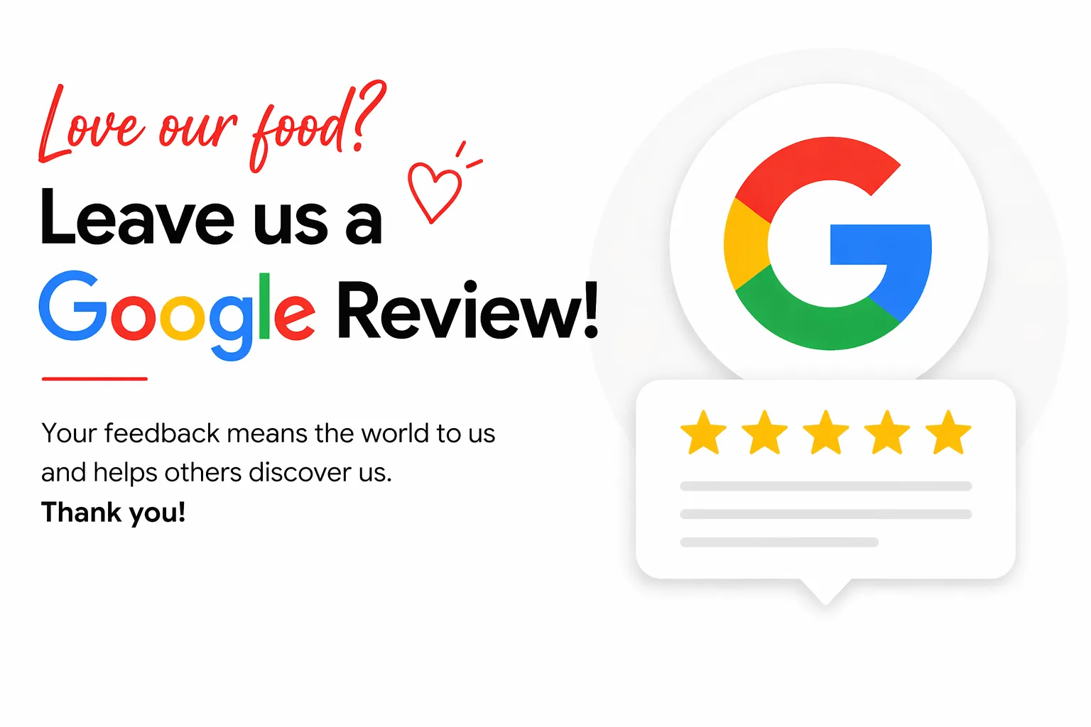 Visual for Review us on Google
